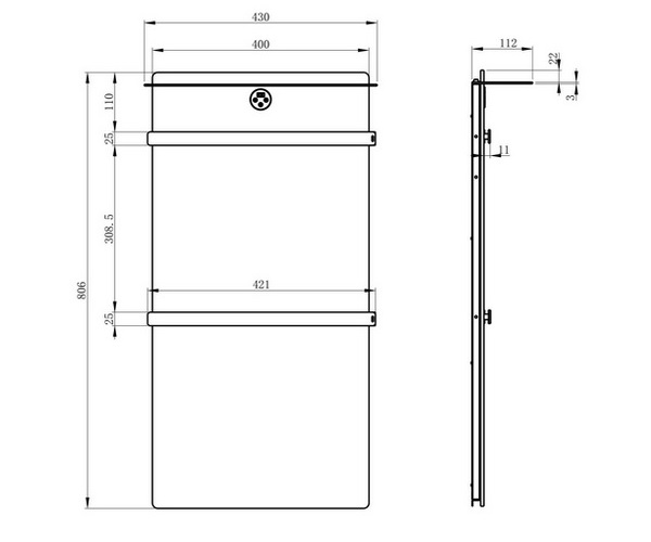 полотенцесушитель WONZON & WOGHAND STUTTGART,430х806